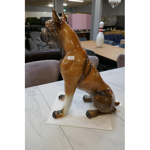 1459 - A glazed tall ornamental Boxer dog