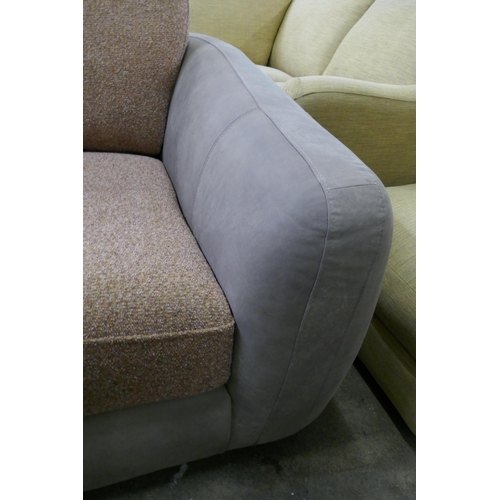 1486 - An Aspen leather/fabric mix two seater sofa