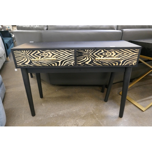 1505 - A two drawer zebra console table