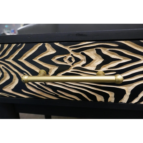 1505 - A two drawer zebra console table