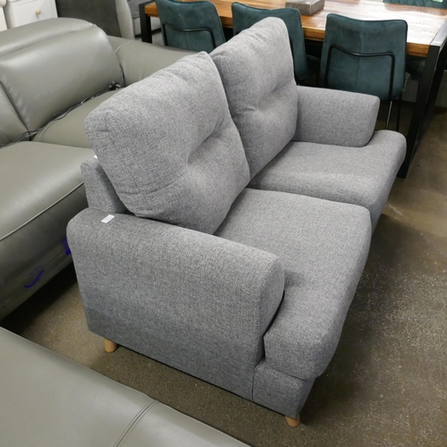 1507 - A compact grey hopsack two seater sofa