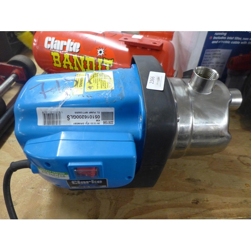 2001 - A Clarke Air Bandit tank and Clarke pump (BPT1200SS) water pump (#7151) * This lot is subject to VAT... 