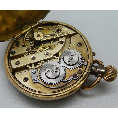 1017 - A yellow metal fob watch