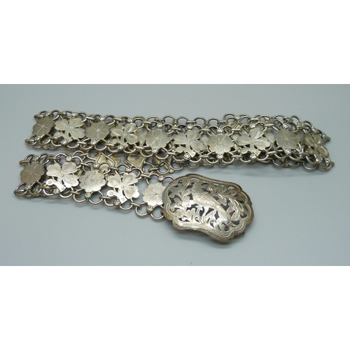 1023 - A nurse's belt, marked 925, 159g