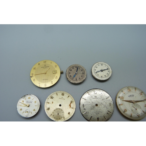 1042 - Wristwatch movements including Unicorn by Rolex, Marc Favre, Roamer, Michael Herberlin, Ernest Borel... 