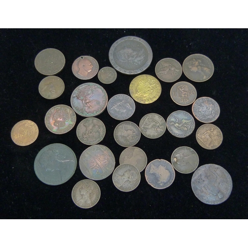 1045 - Assorted old bronze coins