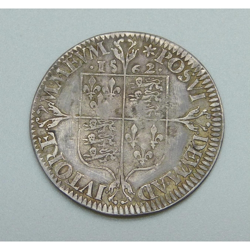 1054 - An Elizabeth I 1562 milled sixpence