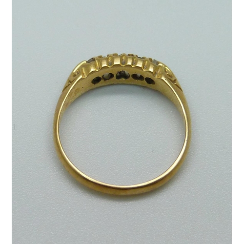 1061 - An 18ct gold and diamond ring, Birmingham 1918, 2.4g, I/J