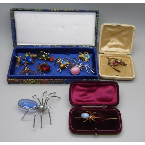 1111 - Spider and insect brooches (11)