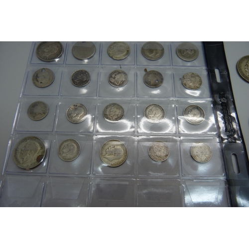 1124 - A collection coins including silver, some drilled