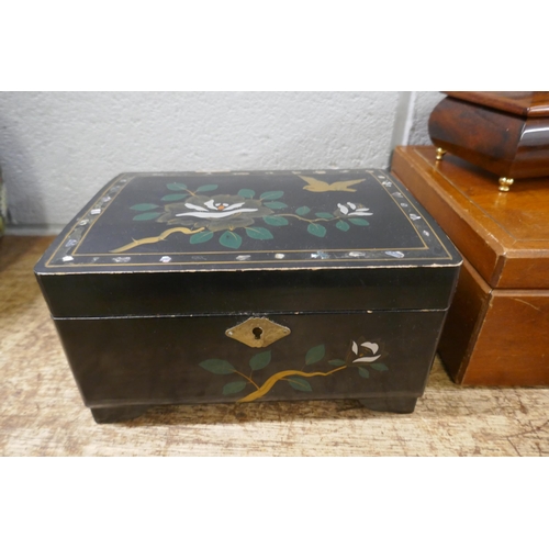 1131 - A collection of decorative boxes including carved and inlaid **PLEASE NOTE THIS LOT IS NOT ELIGIBLE ... 