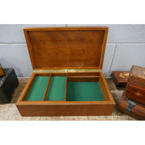 1131 - A collection of decorative boxes including carved and inlaid **PLEASE NOTE THIS LOT IS NOT ELIGIBLE ... 