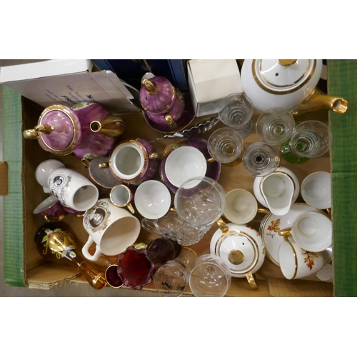 1166 - A box of mixed china and glass and a box of Cottage ware china **PLEASE NOTE THIS LOT IS NOT ELIGIBL... 