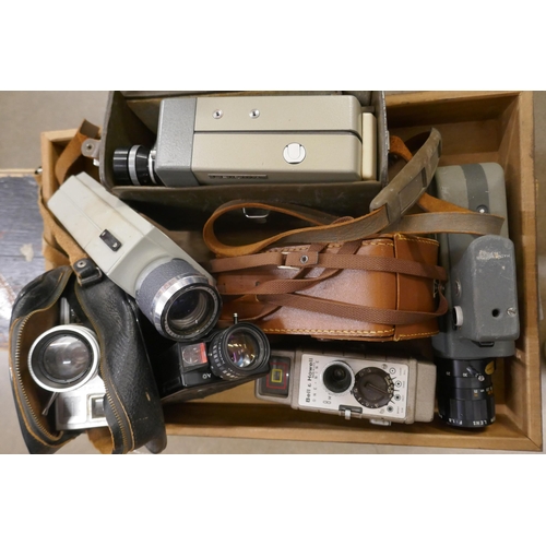 1169 - A box of mixed cameras and a box of mixed cine cameras **PLEASE NOTE THIS LOT IS NOT ELIGIBLE FOR PO... 