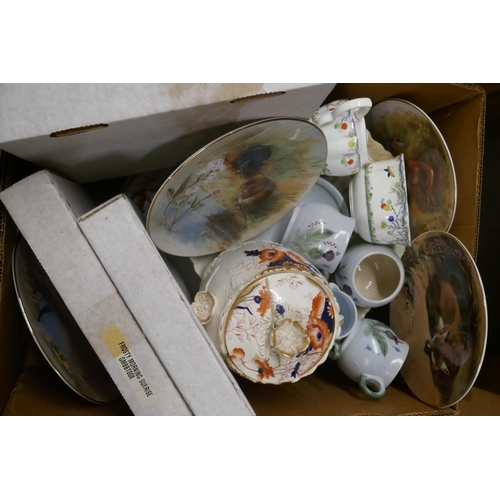 1180 - Twenty-seven collectors plates and a box of mixed china **PLEASE NOTE THIS LOT IS NOT ELIGIBLE FOR P... 