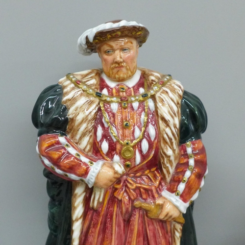 618 - Three Royal Doulton figures; Mary Tudor, Catherine of Aragon and King Henry VIII