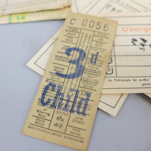 620 - A collection of vintage tram tickets