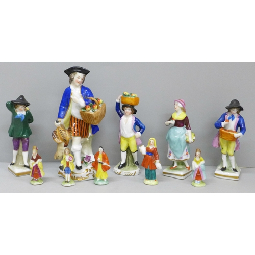 625 - A collection of miniature Staffordshire figures