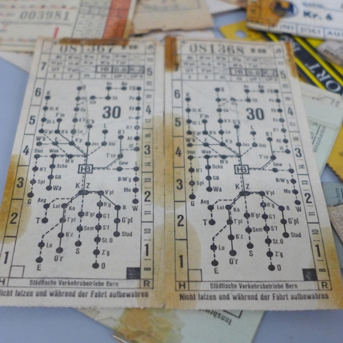 627 - A collection of vintage tram tickets