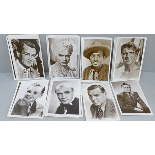 631 - Cinema Picturegoer postcards, actors including Howard from Gone with the Wind, Lancaster, Rooney, Hu... 