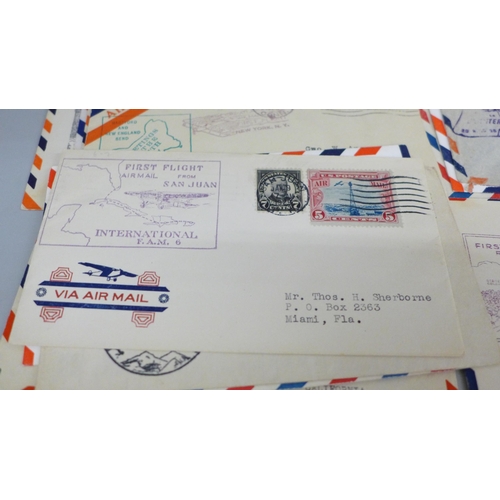 641 - Postal history, collection of 28 USA Aviation First Flight covers, 1930s-1960s, including EAM 27 to ... 