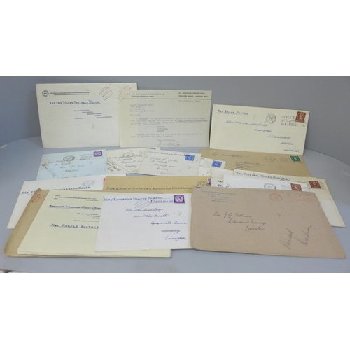 642 - Autographs, Clergy collection of white cards, letters, etc., each with envelope from the  Arnold Bri... 