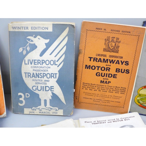 644 - Tram timetables and tickets, some circa 1930s, UK (Liverpool) and Europe