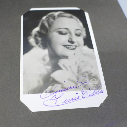 662 - An album of film and stage actors and actresses, early to mid 20th Century, most bear original signa... 