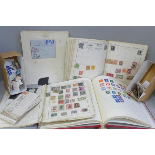 677 - A collection of stamps including Stanley Gibbons album with British stamps, two boxes of British and... 