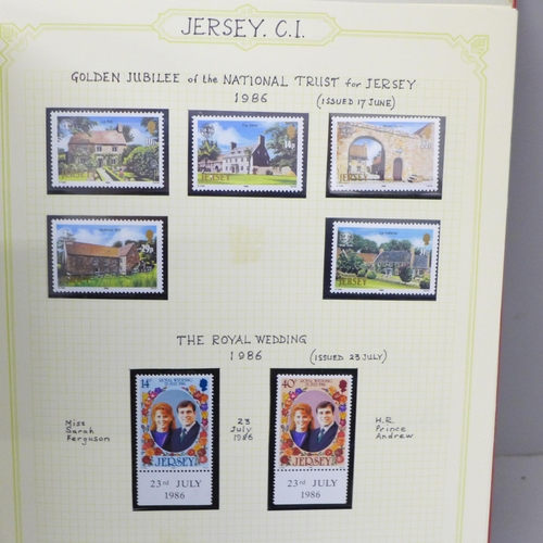 678 - Stamps; an album of mint Jersey stamps 1967-1992, (useable face of over £110)