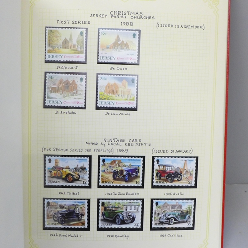 678 - Stamps; an album of mint Jersey stamps 1967-1992, (useable face of over £110)