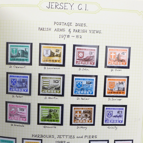 678 - Stamps; an album of mint Jersey stamps 1967-1992, (useable face of over £110)