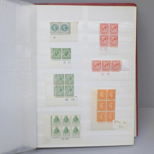 681 - Stamps; a stockbook of GB controls and cylinder blocks, Queen Victoria onwards