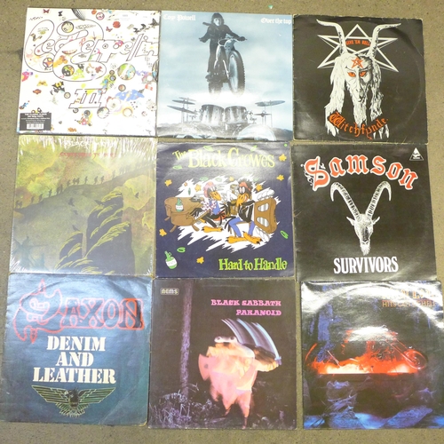 689 - Thirteen rock and heavy metal LP records including Led Zeppellin, Black Sabbath, etc.