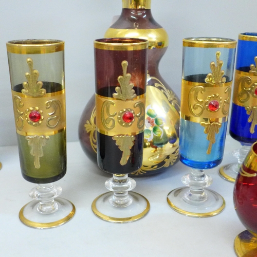 692 - A Venetian glass decanter, six glasses and four goblets **PLEASE NOTE THIS LOT IS NOT ELIGIBLE FOR P... 