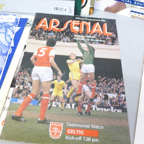 700 - Football memorabilia; Scottish club programmes many against European opponents, forty from early 196... 