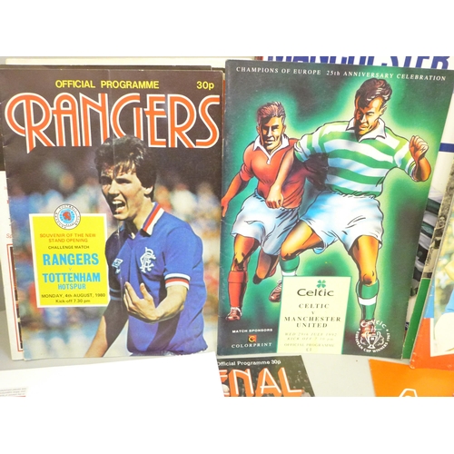 700 - Football memorabilia; Scottish club programmes many against European opponents, forty from early 196... 