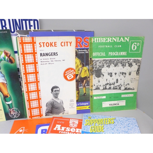 700 - Football memorabilia; Scottish club programmes many against European opponents, forty from early 196... 