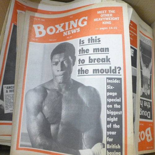 718 - A box of 1960s/70s boxing newspapers