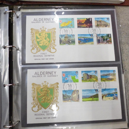 727 - A collection of stamps, an album of mint sheet stamps, 1967 onwards, an album of first day covers, a... 