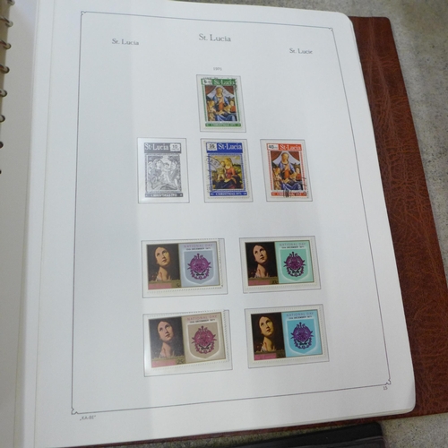 727 - A collection of stamps, an album of mint sheet stamps, 1967 onwards, an album of first day covers, a... 