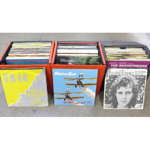 733 - Three boxes of 45rpm singles including Status Quo, The Darkness, Keane, Coldplay