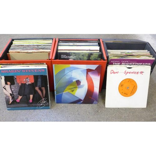 733 - Three boxes of 45rpm singles including Status Quo, The Darkness, Keane, Coldplay