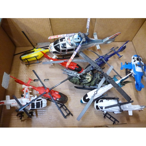 738 - A collection of model helicopters including The A Team helicopter and others **PLEASE NOTE THIS LOT ... 