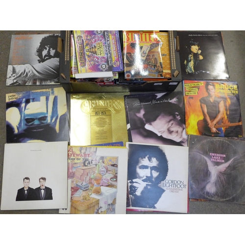 740 - A collection of LP records including Elvis Costello, Peter Gabriel, Bruce Springsteen, Frankie Goes ... 