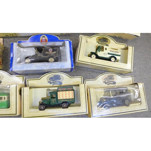 741 - A collection of Days Gone model cars, etc., including four Great British Buses Series