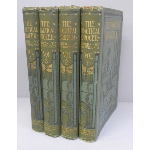 744 - The Practical Grocer, W.H. Simmonds, Gresham Publishing Company, 1907, volume 1-4, complete set