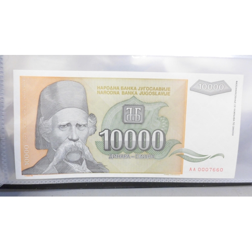 750 - An album of uncirculated bank notes, Zimbabwe, Zambia