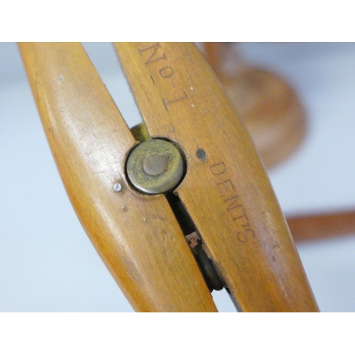 751 - A wool winder and treen