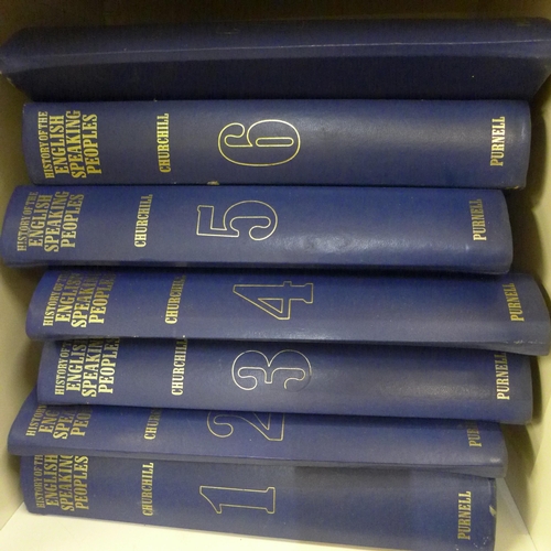 760 - Seven volumes of History of The English Speaking Peoples, Churchill, by Purnell Publishing Ltd